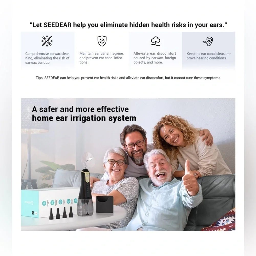 Electronic Ear Wax Removal System Safer＆More Effective Ear Irrigation, Black